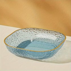 8 ks plastových tácok so zlatým lemovaním VQ261029-K