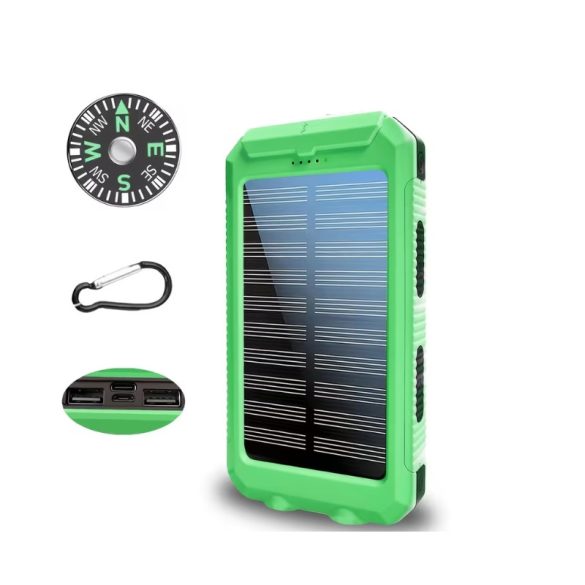 HXEternal 20000mAh powerbanka so solárnym panelom, zelená VT9493185-Z