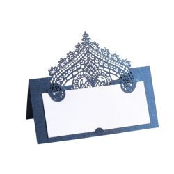 Modrá čipková menovka – sada 50 ks VV05330-B