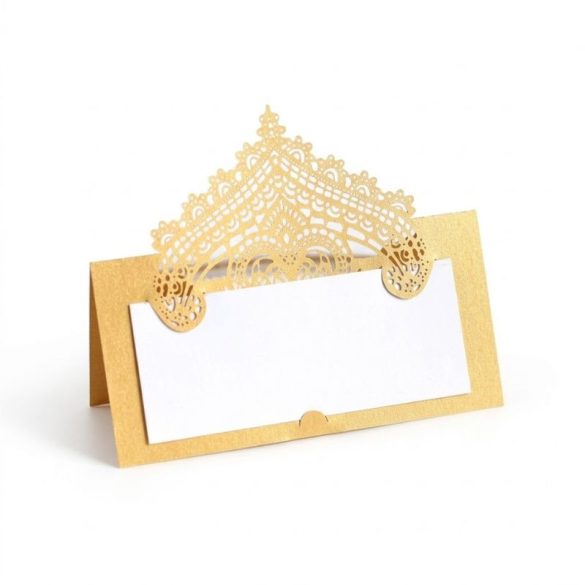 Zlaté čipkované menovky – sada 50 ks VV05330-G