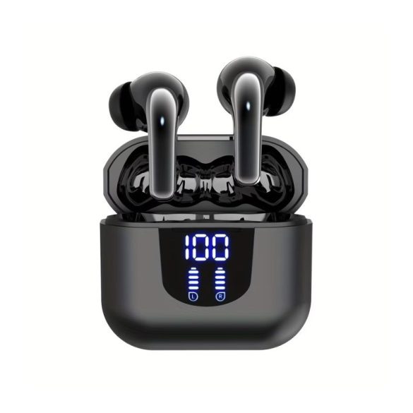 Bezdrôtové slúchadlá Bluetooth 5.4 s digitálnym indikátorom nabitia Čierne VV3802514-B