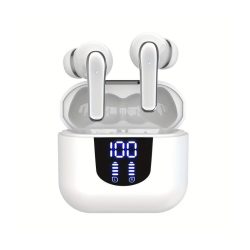   Bezdrôtové slúchadlá Bluetooth 5.4 s digitálnym indikátorom nabitia, biele VV3802514-W