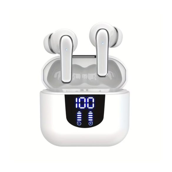 Bezdrôtové slúchadlá Bluetooth 5.4 s digitálnym indikátorom nabitia, biele VV3802514-W