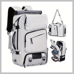   ENOSHI 3-v-1 multifunkčná taška s priehradkou na topánky a laptop Biela WA1802516