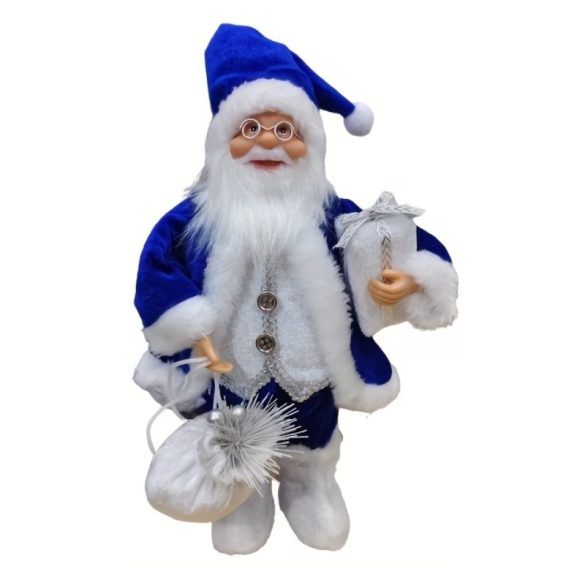 Dekoračná figúrka Santa Clausa, modro-biela, 30 cm WC8221266