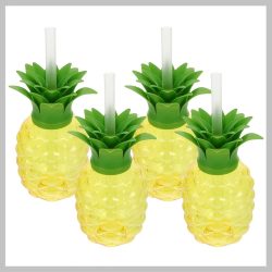   Sada pohárov v tvare ananásu – 4 kusy, so slamkami WF1356143-4A