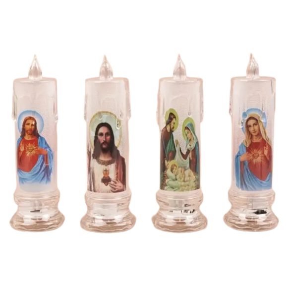 Sada 4 kusov LED bezplameňových modlitebných sviečok WF2070722