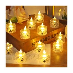   Sada 24 kusov LED sviečok s krištáľovým efektom teplá biela WN2204640