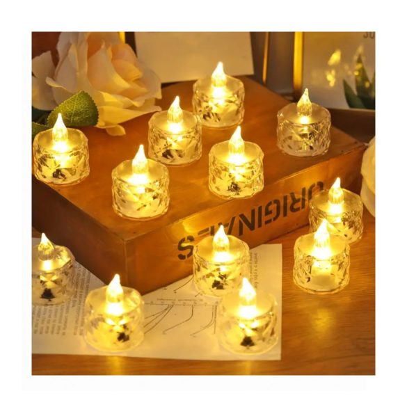 Sada 24 kusov LED sviečok s krištáľovým efektom teplá biela WN2204640