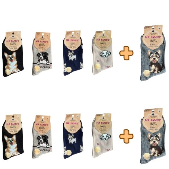 8+2 Dámske ponožky so psím motívom 38 až 41 WP2226-4