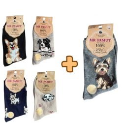 4+1 Dámske ponožky so psím motívom 38 až 41 WP2226-5