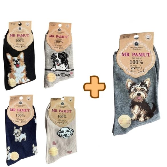 4+1 Dámske ponožky so psím motívom 35 až 38 WP2226