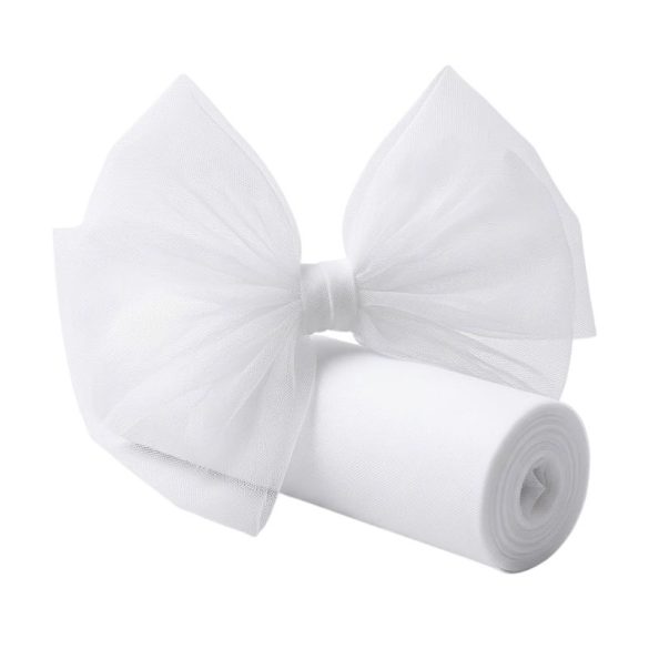 Extra dlhá biela dekoratívna sieťovina a tyl – 590 cm WP7697564