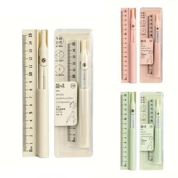 Multifunkčná sada kružidla a pravítka – jednofarebné, kompaktné prevedenie WQ172985