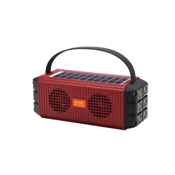Prenosný Bluetooth reproduktor WSTER – so solárnym nabíjaním a LED svietidlom WS-5391