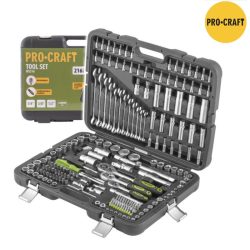 PROCRAFT 216-dielna súprava náradia s račňou WS216