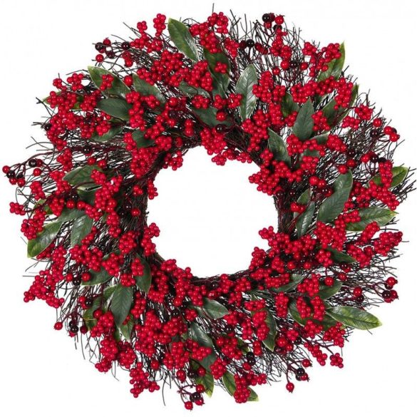 Dekoratívny vianočný veniec s umelým bobuľovým ovocím – 55 cm WSN25
