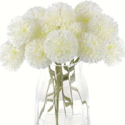 Sada 12 kusov bielych umelých kvetov WV3866838-2
