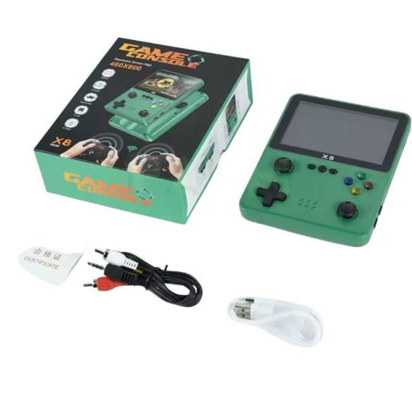 Retro prenosná herná konzola X8 – 4" IPS HD displej (640×480) (zelená) X8Z