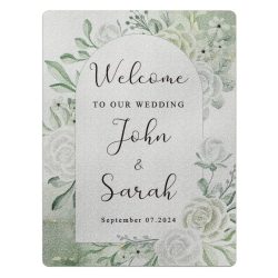   Elegantná svadobná uvítací tabuľa 30×40 cm, zelená XD162913-2