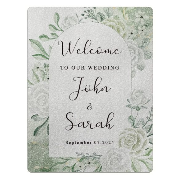 Elegantná svadobná uvítací tabuľa 30×40 cm, zelená XD162913-2