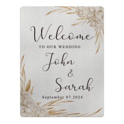   Elegantná svadobná uvítací tabuľka 30×40 cm, hnedá XD162913