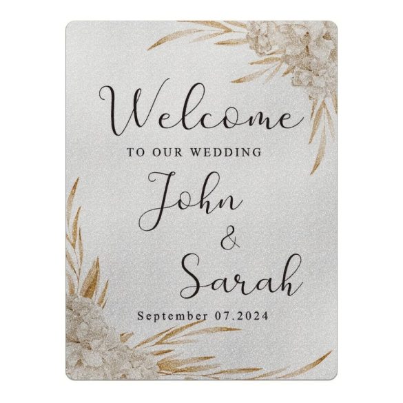 Elegantná svadobná uvítací tabuľka 30×40 cm, hnedá XD162913