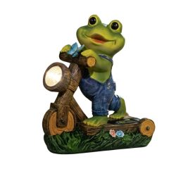 Solárna záhradná lampa v tvare žaby XH-007