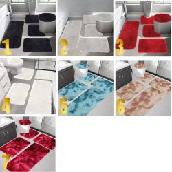   5-dielna sada extra mäkkých kúpeľňových koberčekov XK872931