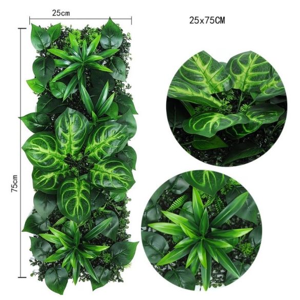 Realistický umelý rastlinný nástenný panel 25x75cm XW12875102-02