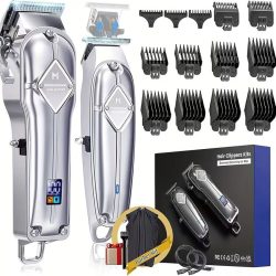   Profesionálna sada strihača vlasov a zastrihávača brady s LCD displejom strieborné prevedenie XW6169003