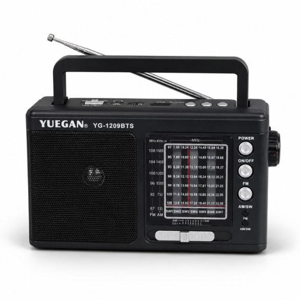 Prenosné solárne rádio a multimediálny reproduktor YUEGAN YG-1209BTS