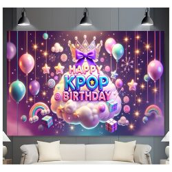   K-pop Narodeninová dekorácia na pozadie 240x180cm YH13121869-2
