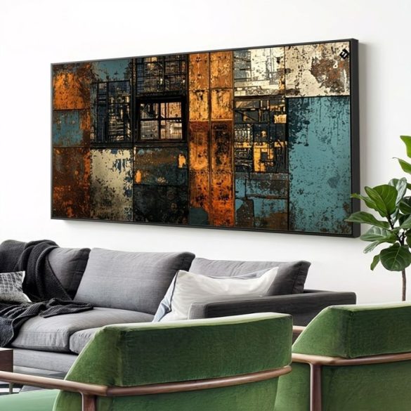 Moderný abstraktný plátno v priemyselnom štýle 120x600cm YH3833330