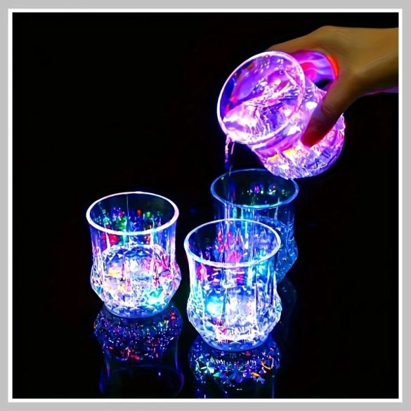 LED svetelná sada pohárov – 6 ks, 200 ml, viacfarebné svetlo YL1840711