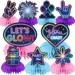   9-dielna sada párty dekorácií na stôl s neónovou tematikou YM6186633