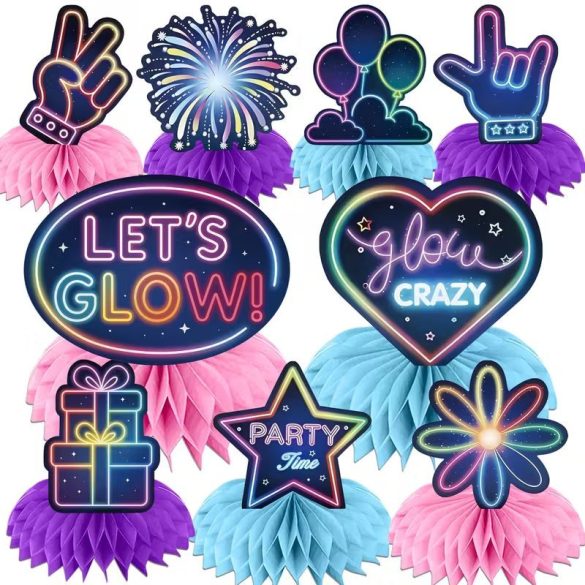 9-dielna sada párty dekorácií na stôl s neónovou tematikou YM6186633