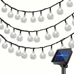   Solárna svetelná reťaz s kryštálovými guľami v studenej bielej farbe (Cold White) YN1935866-W