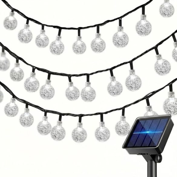 Solárna svetelná reťaz s kryštálovými guľami v studenej bielej farbe (Cold White) YN1935866-W