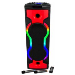   Prenosný party reproduktor s RGB osvetlením, 2 mikrofóny YR-2204