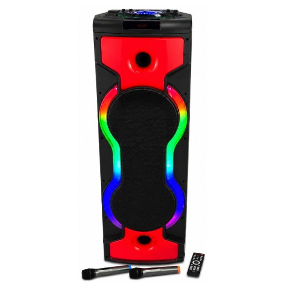 Prenosný party reproduktor s RGB osvetlením, 2 mikrofóny YR-2204