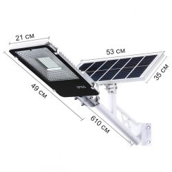   Solárna pouličná lampa – 100 W, 206 LED, s diaľkovým ovládaním, 2 úrovne jasu, vodotesnosť IP65 YS100W