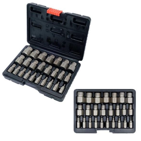 Súprava na odstraňovanie zlomených skrutiek a matíc – 25 dielov, CrV oceľ YT-06034