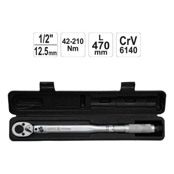 Momentový kľúč 1/2" – 42–210 Nm YT-0760
