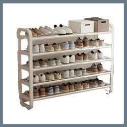   6-policový otvorený regál na topánky – biely, 75 × 73 cm YX1429869