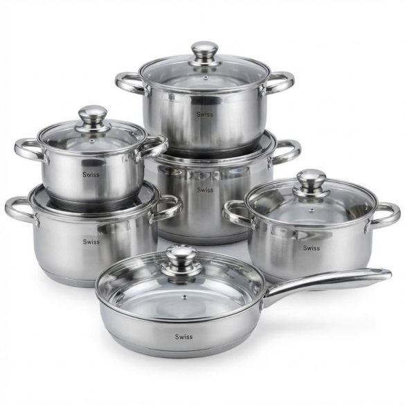 Swiss Zurich – 12-dielna „Extra Jumbo“ nerezová sada riadu ZL12