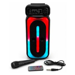   Prenosný Bluetooth reproduktor s RGB LED osvetlením, mikrofónom a diaľkovým ovládačom ZQS-4272M
