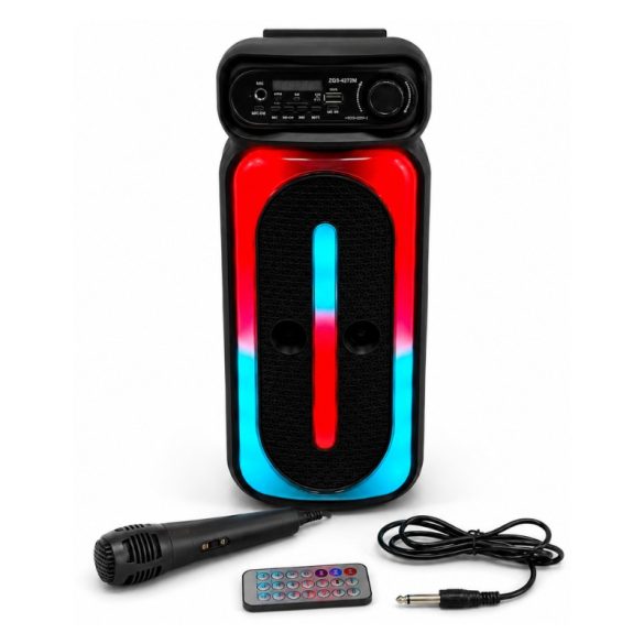 Prenosný Bluetooth reproduktor s RGB LED osvetlením, mikrofónom a diaľkovým ovládačom ZQS-4272M