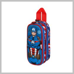   Marvel Captain America dvojité 3D puzdro na ceruzky, modré ZT-06919