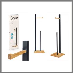 Bambusový držiak na WC papier, čierny ZT99868